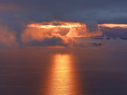 Zachód słońca, Wyspa Rona, Morze, Szkocja